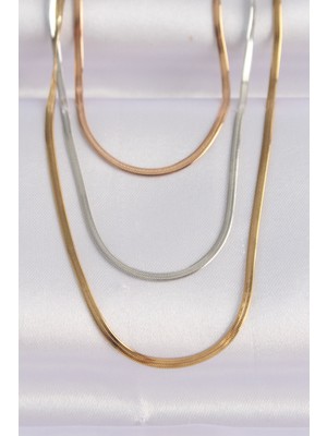 Hkursat 316L Çelik 3 Renkli Italyan Zincir Çoklu Kolye