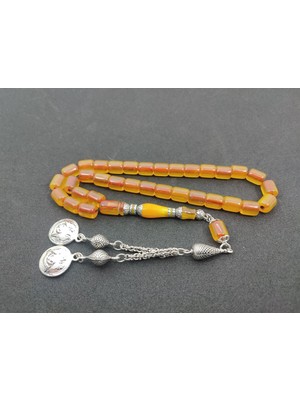 İskeçe Tesbih Zeyn Usta Eseri 925 Ayar Gümüş Nakkaş Kondüsyon Harikası Alman Faturan Sertifikalı 7416