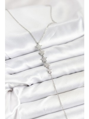 Hkursat 316L Çelik Zincir Gümüş Renk Yıldız Model Y Kolye