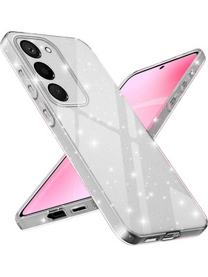 Nezih Case Samsung Galaxy S25 Fe Uyumlu Kamera Korumalı Simli Işıltılı Renkli Parlak Koton Kılıf