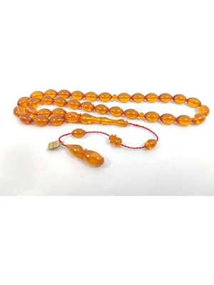 İskeçe Tesbih Ali Baba Usta Eseri 0.6 Şeffaf Delim Eski Alman Zar Kehribarı Sertifikalı 8106