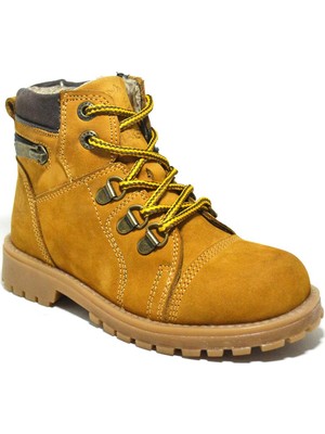 Rakerplus Minotor Hakiki Deri Sarı Fermuarlı Çocuk Bot