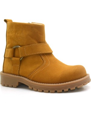 Rakerplus Chiron Hakiki Deri Sarı Fermuarlı Unisex Çocuk Çizme