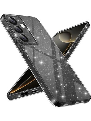 Nezih Case Samsung Galaxy S25 Fe Uyumlu Kamera Korumalı Simli Işıltılı Renkli Parlak Koton Kılıf