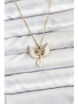 Hkursat 316L Çelik Zincir Gold Renk Anka Kuşu Model Kadın Kolye