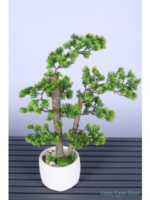 Yapay Çiçek Sitesi Dekoratif Saksıda Yapay Bonsai Ağaç 55 cm