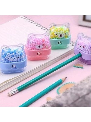 Puti Piano Boncuklu Ayıcık Kalemtraş - 2 Adet