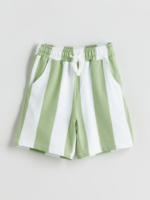 Lc Waikiki Yeni Sezon Beli Lastikli Çizgili Erkek Çocuk Şort