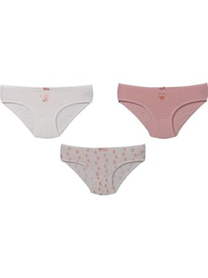 Koza Kız Çocuk 3'lü Sevimli Fare Desenli Slip