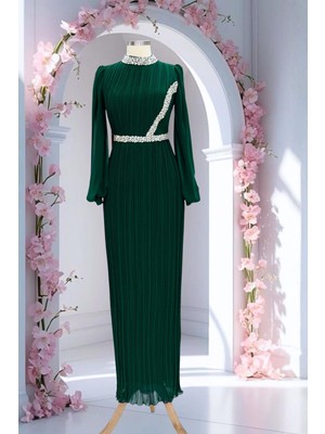 Amine Hüma Sima Abiye Elbise Zümrüt