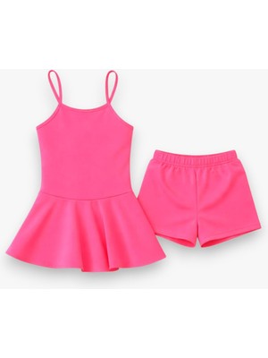 My Kids Wear Kız Çocuk Garson Mayo Elbiseli Şortlu 2’li Takım 12413