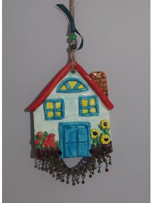 Es Dekor El Yapım Seramik Asmalık Süs Ev 14X11