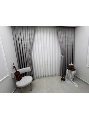 Nivemes Home Nivemeshome Elis V-5402 Antrasit  1/3 Pileli  Fon Perde Apm