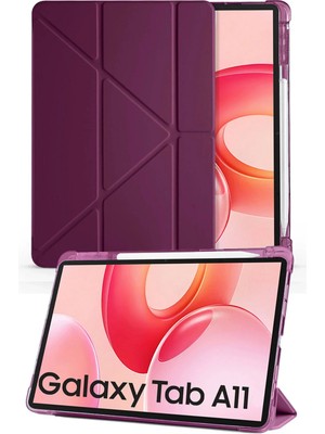 Nezih Case Samsung Galaxy A11 8.7 Inç X130 Uyumlu Kalem Bölmeli Uyku Modlu Akıllı Kılıf