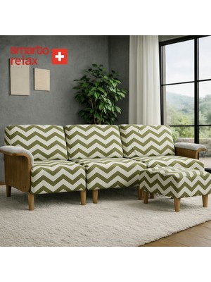 Smarto Relax Modüler Köşe Koltuk Takımı 270 cm (3’lü Koltuk + Puf) – Kolçaklı, Ahşap Iskelet, Polyester Kumaş, Ahşap Ayaklı – 4 Renk