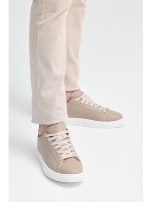 Tonny Black Erkek Bej Poli Taban Bağcıklı Günlük Spor Ayakkabı