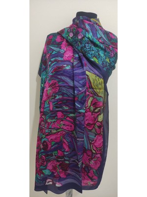 Hera Mağaza Van Gogh Irisler(Zambaklar) Tablolu Ipek Şal