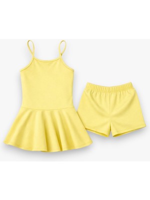 My Kids Wear Kız Çocuk Garson Mayo Elbiseli Şortlu 2’li Takım 12422