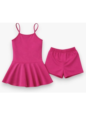 My Kids Wear Kız Çocuk Garson Mayo Elbiseli Şortlu 2’li Takım 12424