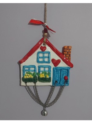 Es Dekor El Yapım Seramik Asmalık Süs Ev 12X12CM