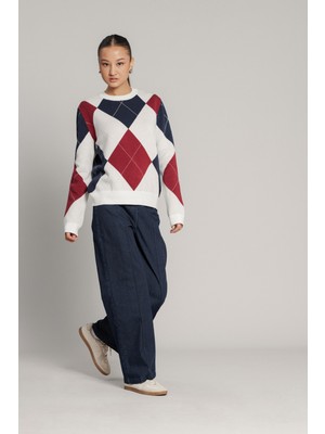 Nisan Triko Baklava Desenli Triko Kazak