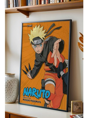 E2 Nova Naruto Uzumaki Çerçeveli Tablo - Lüks Anime Sanat Posteri Masashi Kishimoto Tarzı Duvar Dekoru