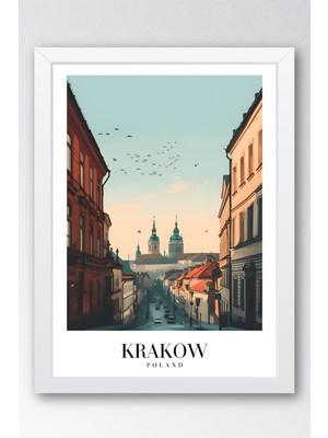 E2 Nova Krakow Poland Vintage Seyahat Posteri Çerçeveli Tablo - Premium Tarihi Şehir Elit Duvar Dekoru