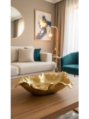 sembol Fıny Dekoratıf Tabak Gold 28X40X10 cm