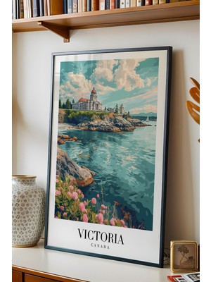 E2 Nova Victoria Canada Vintage Seyahat Posteri Çerçeveli Tablo - Premium Parlamento Elit Duvar Dekoru