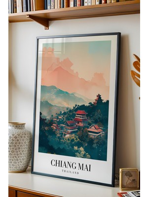 E2 Nova Chiang Mai Thailand Vintage Seyahat Posteri Çerçeveli Tablo - Premium Uzak Doğu Elit Duvar Dekoru
