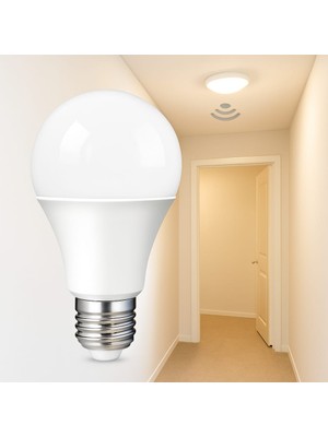 Cata 15 Watt Sensörlü LED Ampul Beyaz Işık Radar Sensörlü - Tavan Apliklere Uygun CT4259