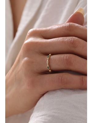 Yavuz Kuyumculuk 14 Ayar Altın Zümrüt Taşlı Yüzük