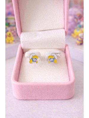 miraç gümüş takı atölyem 925 Ayar Gümüş Mineli Çocuk Küpesi . (Klipsli)