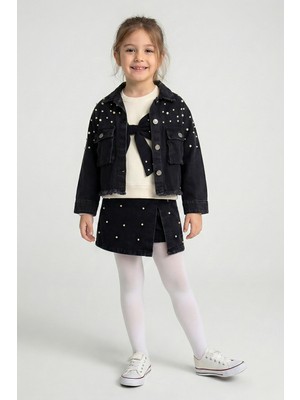 Dmb Kız Fiyonklu Kot Şort Etekli Takım 26YDMB-9893