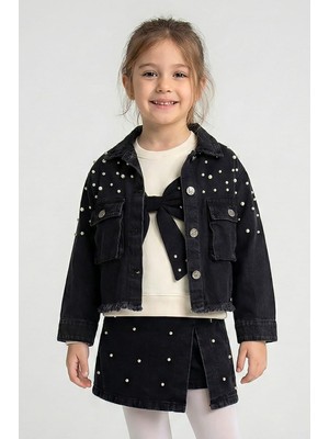 Dmb Kız Inci Çakmalı Kot Ceket  26YDMB-9955