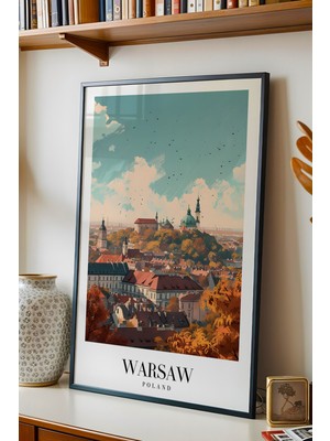E2 Nova Warsaw Poland Vintage Seyahat Posteri Çerçeveli Tablo - Premium Varşova Elit Duvar Dekoru