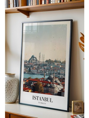 E2 Nova Istanbul Türkiye Vintage Seyahat Posteri Çerçeveli Tablo - Premium Tarihi Yarımada Elit Duvar Dekoru