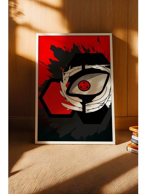 E2 Nova Naruto Sharingan Göz Çerçeveli Tablo - Lüks Minimalist Uchiha Klanı Anime Modern Duvar Dekoru