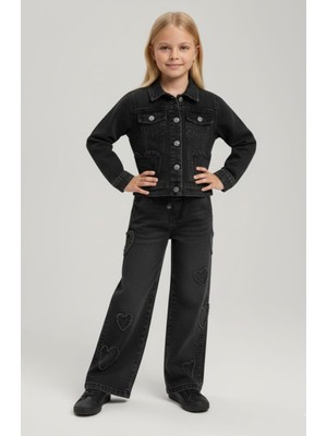 Dmb Kız Kalp Cepli Kot Ceket  26YDMB-9797