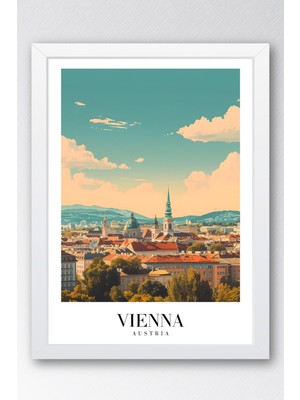 E2 Nova Vienna Austria Vintage Seyahat Posteri Çerçeveli Tablo - Premium Viyana Şehir Elit Duvar Dekoru