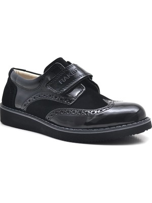 Rakerplus Hidra Siyah Rugan Cırtlı Erkek Çocuk Klasik Ayakkabı