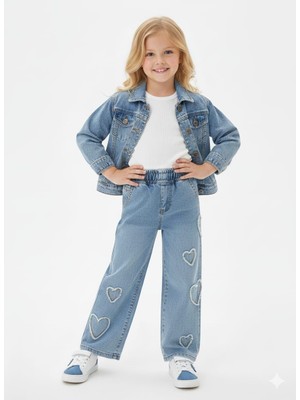 Dmb Kız Kalp Cepli Kot Ceket  26YDMB-9797