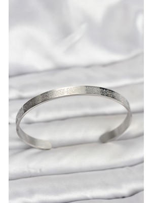 Hkursat 316L Çelik Gümüş Renk Ayetel Kürsi Yazılı Bileklik