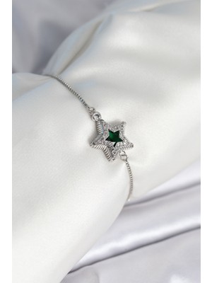 Yıldız Model Asansörlü Gümüş Renk Kadın Bileklik