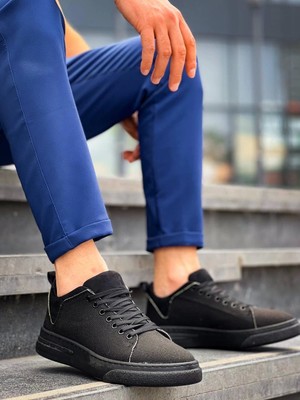 Etiler Collection KB-X204 Kuback Siyah Keten Siyah Yüksek Taban Günlük Erkek Spor Ayakkabı