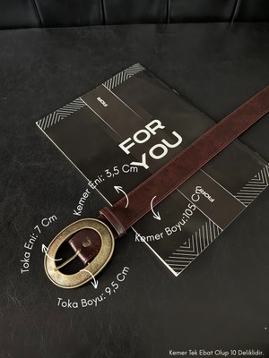 Fiori Oval Antik Tokalı Kadın Pantolon Kemeri, Ceket Kemeri, Gömlek Kemeri, Elbise Kemeri