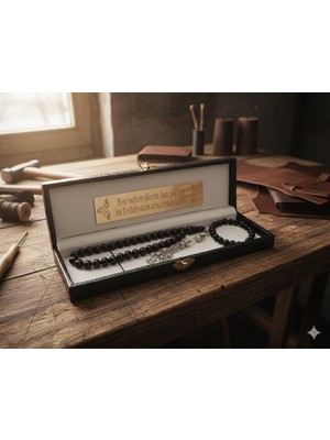 Altınsoy Tesbih Oltu Taşı Tesbih Kişiye Özel Premium Kutulu Bileklik Hediyeli