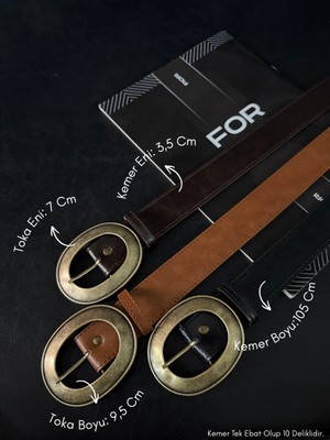 Fiori Oval Antik Tokalı Kadın Pantolon Kemeri, Ceket Kemeri, Gömlek Kemeri, Elbise Kemeri