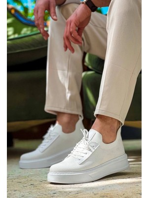 Etiler Collection KB-116 Kuback Beyaz Bağcıklı Triko Günlük Erkek Ayakkabı