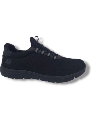 Zerhan Bewıld 434 Erkek Siyah Çorap Model File Hafif Taban Büyük Numara Loafer Spor Ayakkabı 45 46 47 48